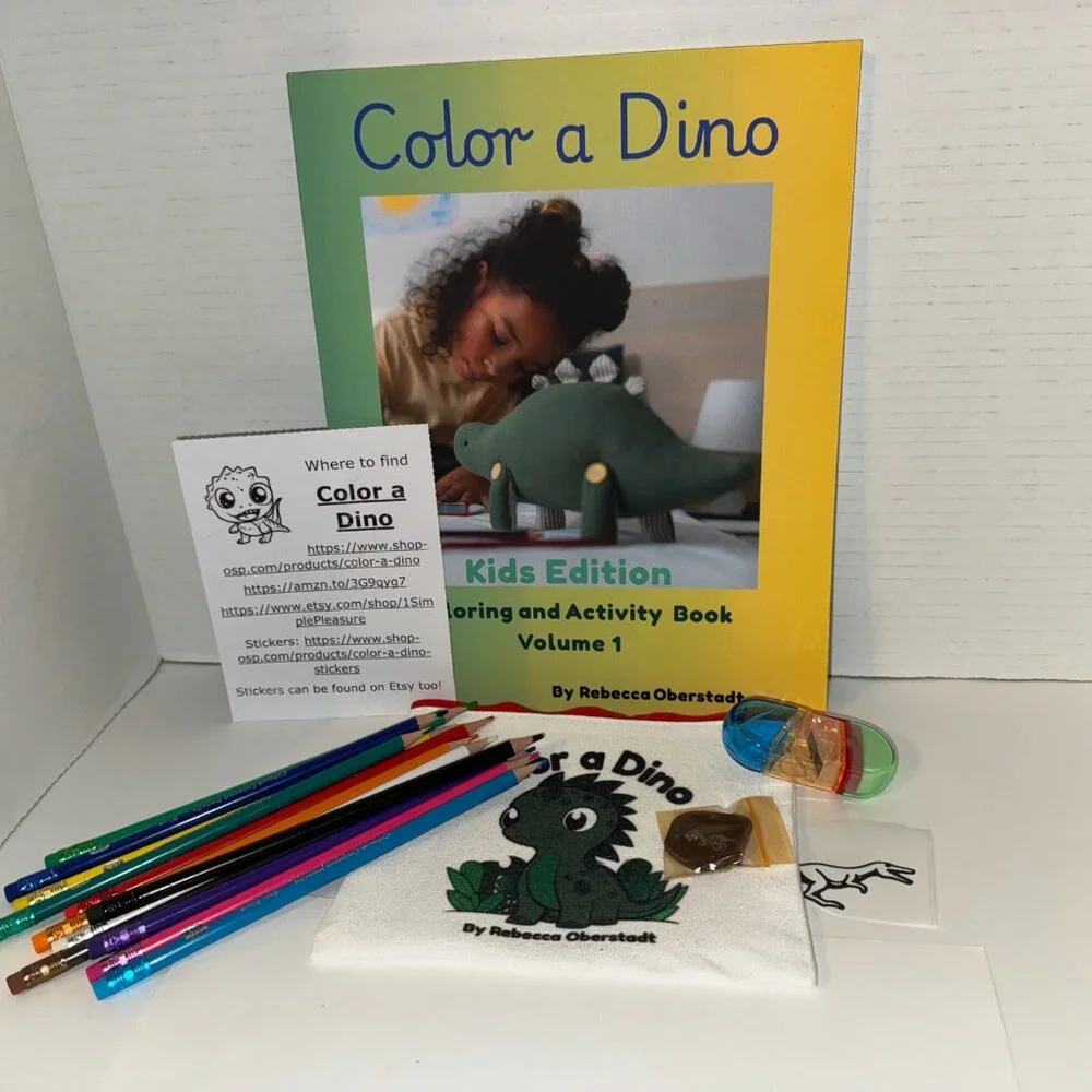 Red Color a Dino Zippered Pencil Pouch